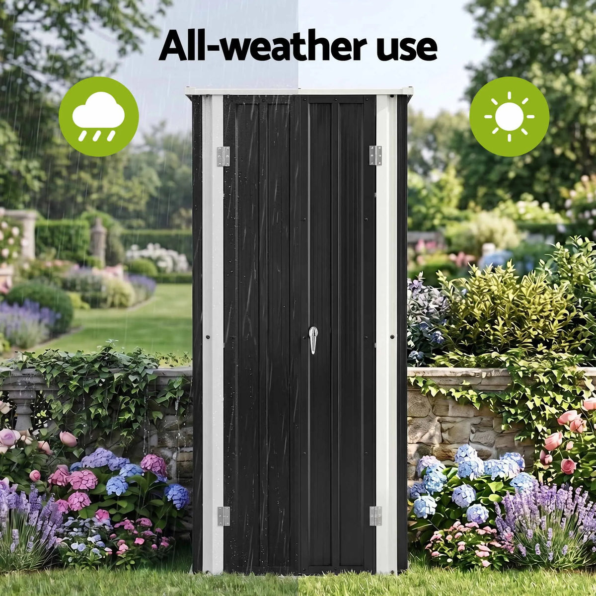Gardeon Outdoor Storage Cabinet Garden Shed Tool Lockable Cupboard Steel Adjustable Shelves - Image 8