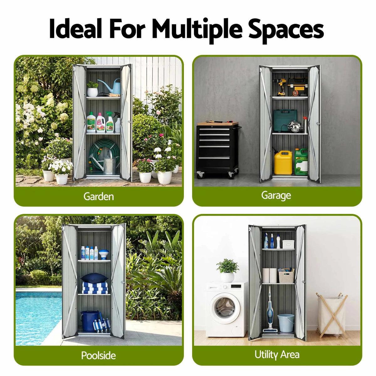 Gardeon Outdoor Storage Cabinet Garden Shed Tool Lockable Cupboard Steel Adjustable Shelves - Image 9