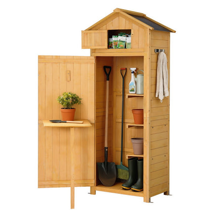Gardeon Outdoor Storage Cabinet Cupboard Folding Table Tool Organizer Shed Adjustable - Image 2