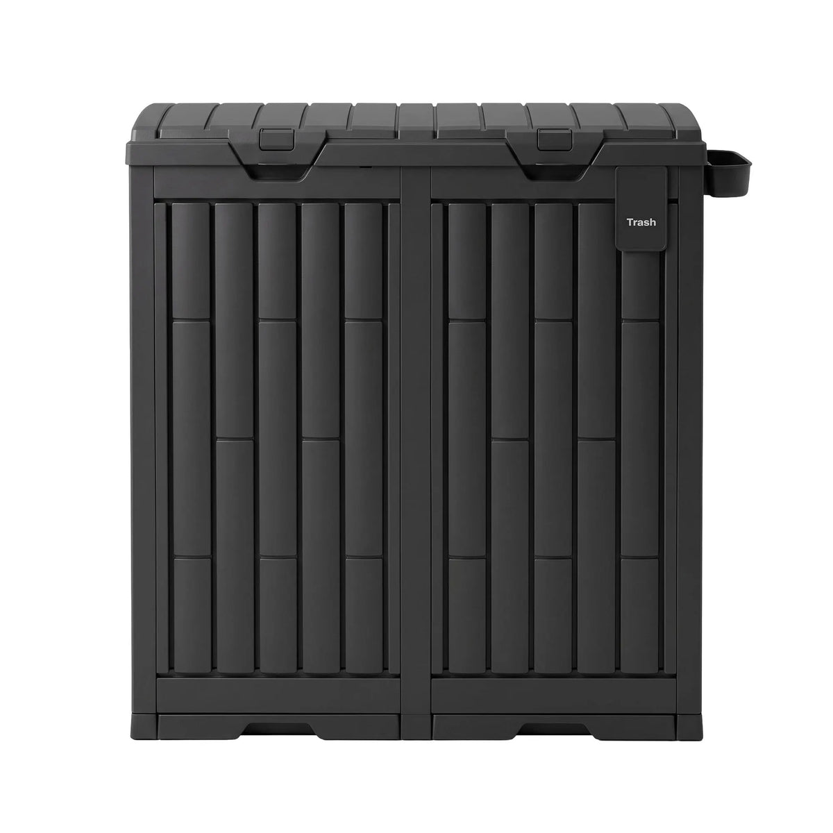 Gardeon Outdoor Trash Cans Dual Compartment Trash Can 220L Black - Image 3