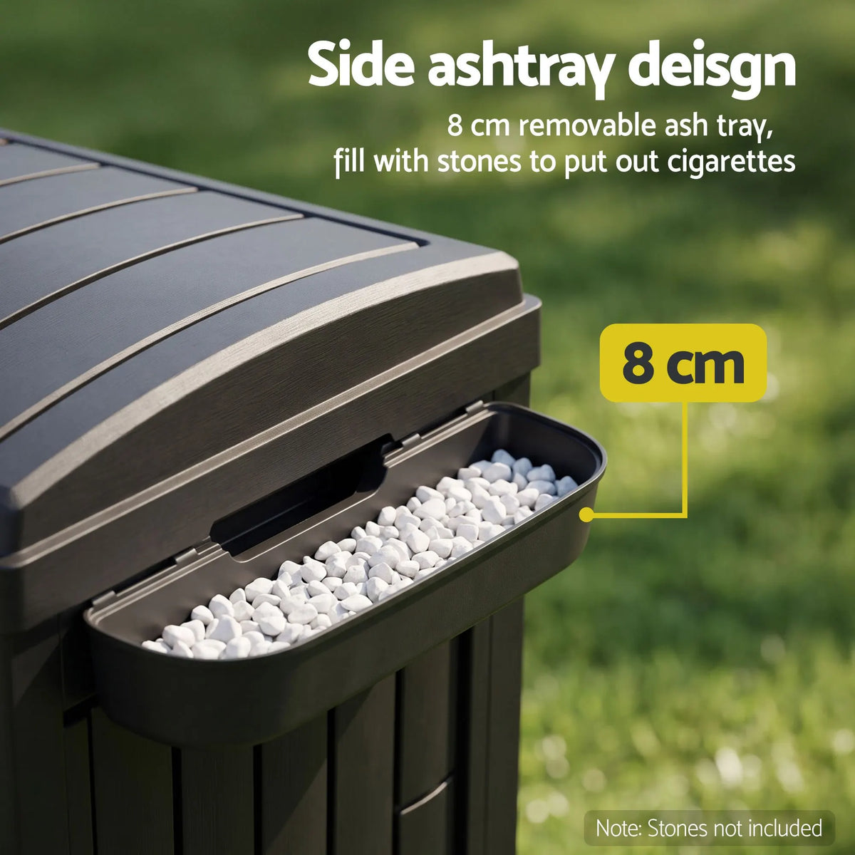 Gardeon Outdoor Trash Cans Dual Compartment Trash Can 220L Black - Image 4