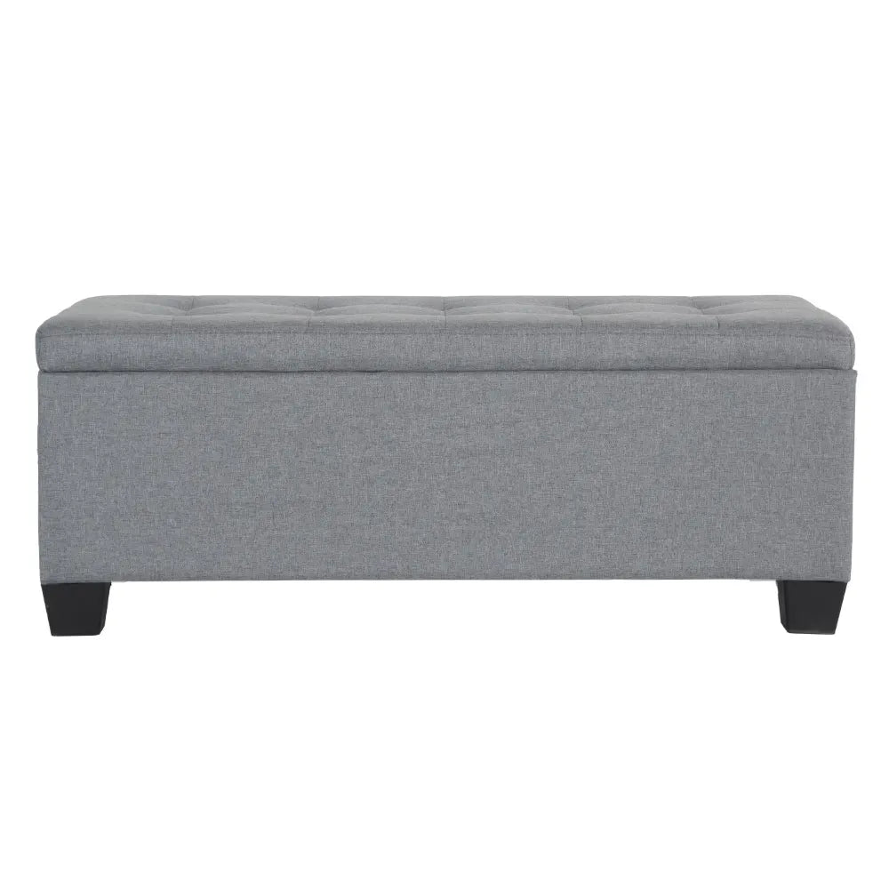 Artiss Storage Ottoman Blanket Box 97cm Linen Grey - Image 3