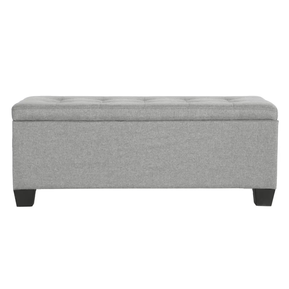 Artiss Storage Ottoman Blanket Box 97cm Linen Light Grey - Image 3