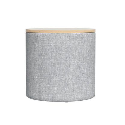 Artiss Storage Ottoman Blanket Box 40cm Linen Round Grey - Image 3