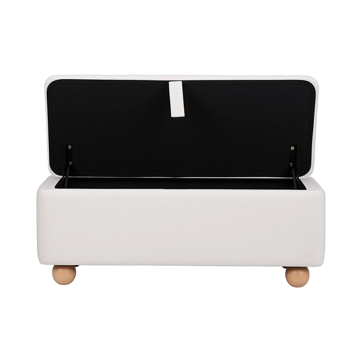 Artiss Storage Ottoman Hidden Bench Velvet Blanket Box Beige 97cm - Image 4