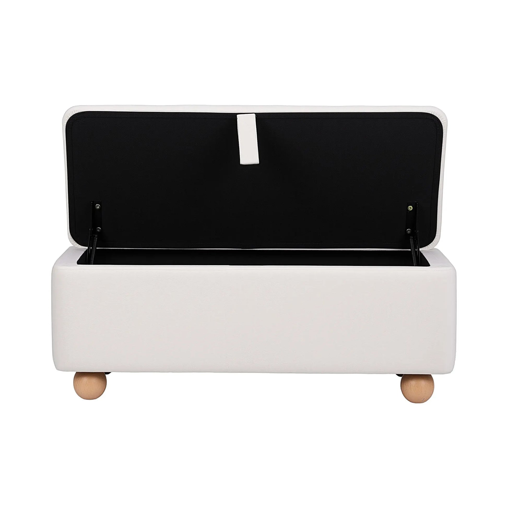 Artiss Storage Ottoman Hidden Bench Velvet Blanket Box Beige 97cm - Image 4