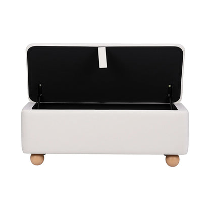 Artiss Storage Ottoman Hidden Bench Velvet Blanket Box Beige 97cm - Image 4