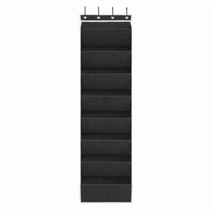 Artiss Over Door Shoe Organiser Storage 8-Tier Pantry Hanger Rack Fabric Black - Image 3