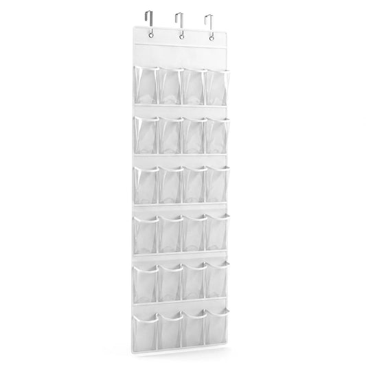 Artiss Over Door Shoe Organiser Storage 6-Tier Pantry Hanger 24 Pockets White
