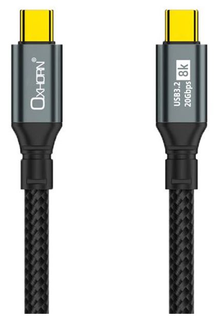 Oxhorn 2m USB-C to USB-C USB 3.2 Gen2 Braided 20Gbps 8K@60Hz 5A 20V 100W PD Fast Charging Video C...
