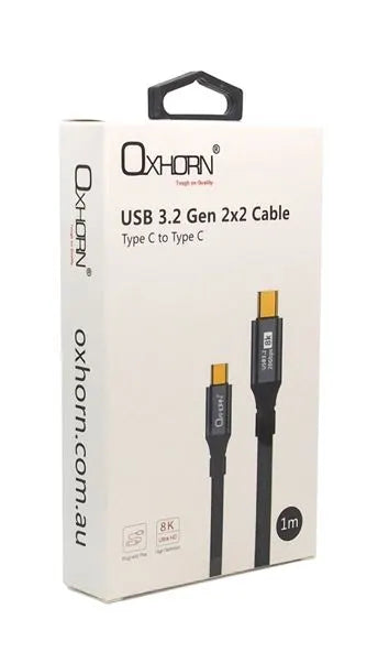 Oxhorn USB 3.2 Gen 2×2 3m USB-C to USB-C 20Gbps 8K@60Hz 20V 100W E-Marker Chip Black fast chargin... - Image 3