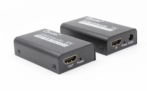 Oxhorn HDMI Extender over Ethernet 1080p HDCP 1.2 FHD up to 60m with PoE function alloy casing Bl... - Image 2