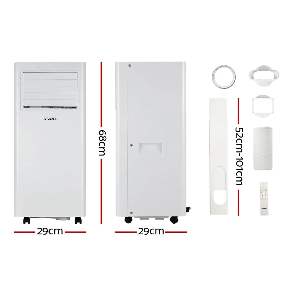 Devanti Portable Air Conditioner 7000BTU Cooling Mobile Fan Cooler Dehumidifier - Image 3