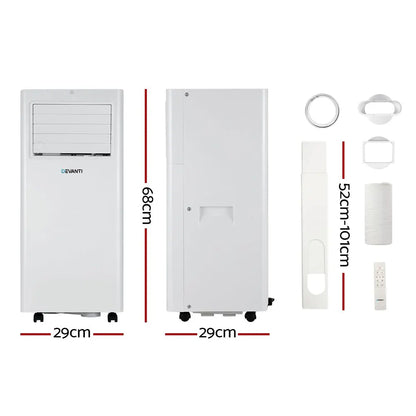 Devanti Portable Air Conditioner 7000BTU Cooling Mobile Fan Cooler Dehumidifier - Image 3