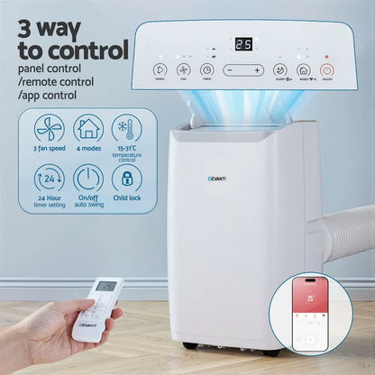 Devanti Portable Air Conditioner Dehumidifier Fan 14000BTU - Image 6