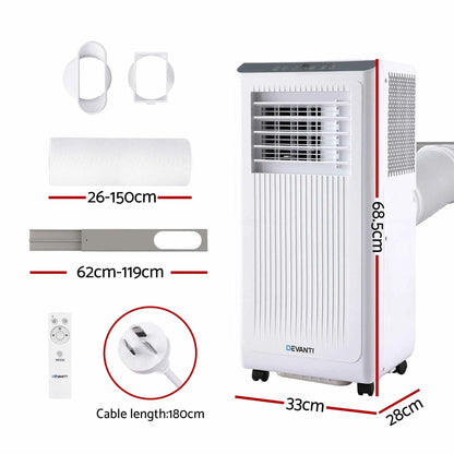 Devanti Portable Air Conditioner 5000 BTU 3-in-1 with Remote Control - Image 2