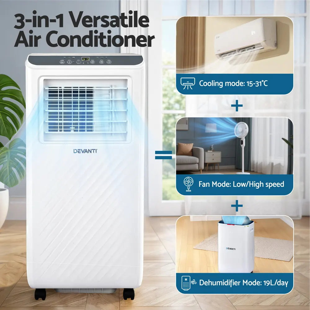 3-in-1 Devanti Portable Air Conditioner Dehumidifier Fan 7000BTU - Image 4