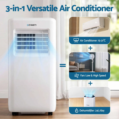 Devanti Portable Air Conditioner 9000 BTU 3-in-1 with Remote Control - Image 5