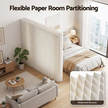 Artiss Paper Room Divider Folding Partition Screen Honeycomb Privacy Screen Freestanding 150cm White - Image 6