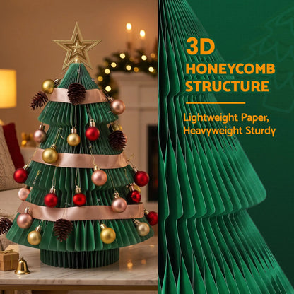 Jingle Jollys Paper Christmas Tree 61CM w/ Star Topper Xmas Decor Tabletop Green DIY Ornament Set - Image 8