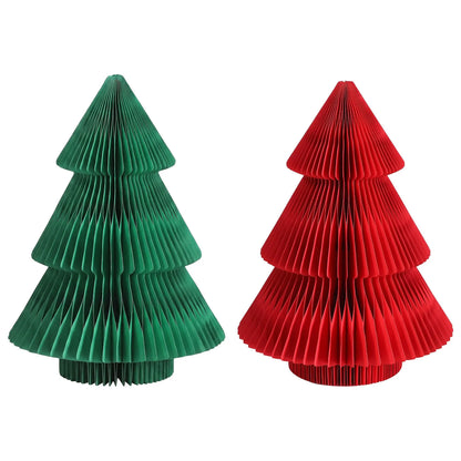 Jingle Jollys 2X Folding Christmas Tree 47CM Xmas Table Decorations Red&Green - Image 4