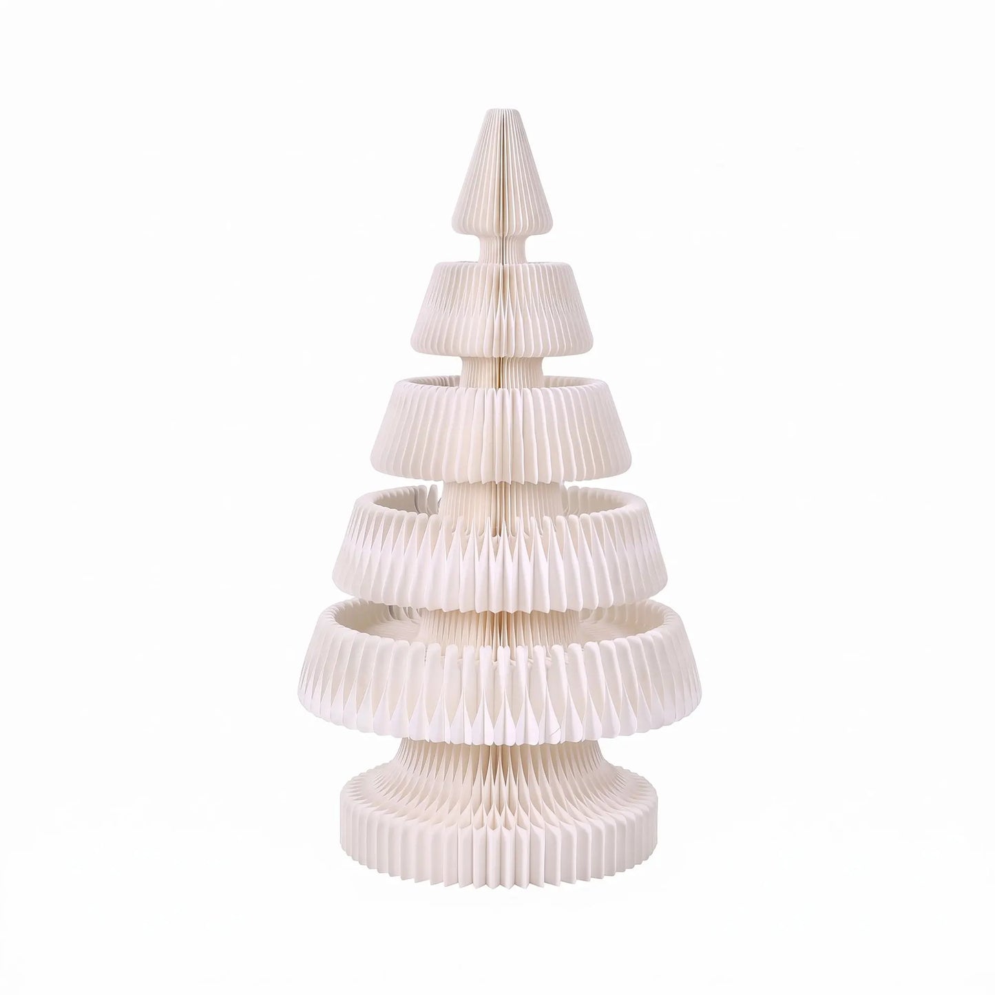 Jingle Jollys Paper Christmas Tree 114CM w/ Star Topper LEDs Xmas Decorations Kit Home Office White - Image 4