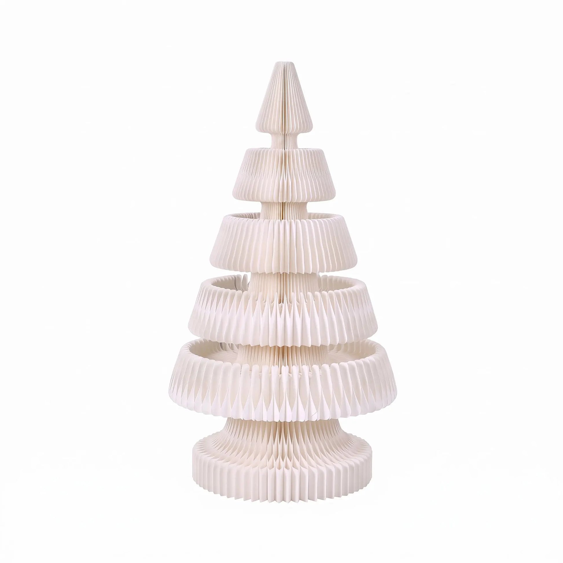 Jingle Jollys Paper Christmas Tree 114CM w/ Star Topper LEDs Xmas Decorations Kit Home Office White - Image 4