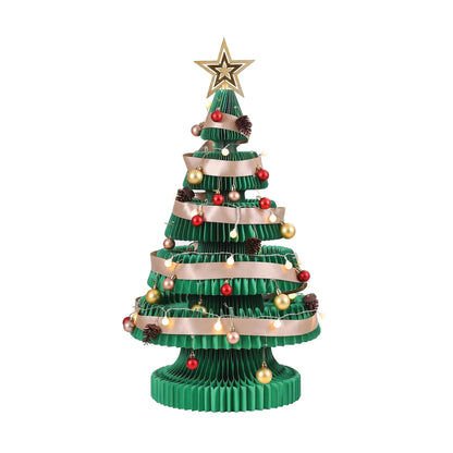 Jingle Jollys Paper Christmas Tree 87CM w/ Star Topper LEDs Xmas Decorations Kit Home Office Green - Image 5