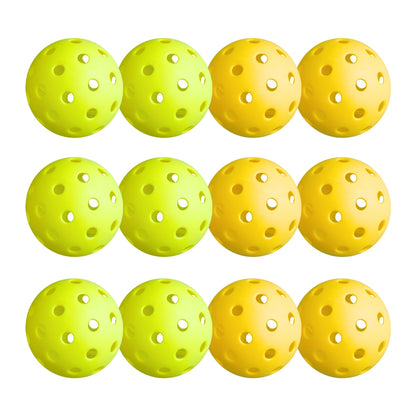 Everfit 12PC Pickleballs Set 40-Hole Design Indoor Outdoor Durable PE Balls Green/Yellow - Image 3