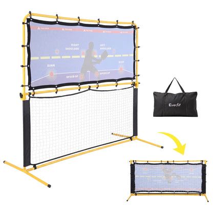 Everfit Pickleball Net Rebounder Portable Training Practice 6FT Black Yellow