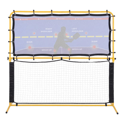 Everfit Pickleball Net Rebounder Portable Training Practice 6FT Black Yellow - Image 3