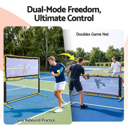 Everfit Pickleball Net Rebounder Portable Training Practice 6FT Black Yellow - Image 4