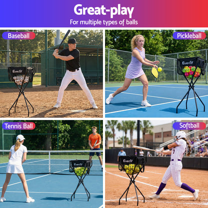 Everfit Portable Ball Cart Foldable Pickleball Tennis Baseball Softball - Image 6