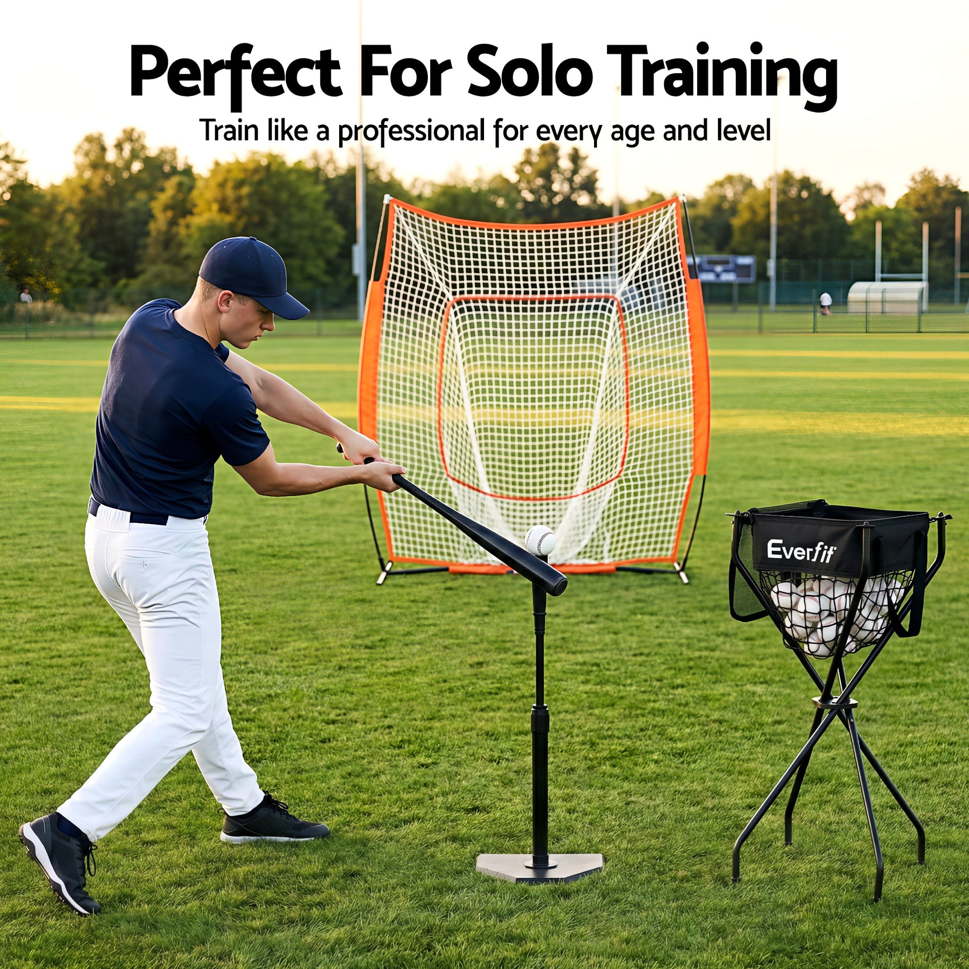 Everfit Portable Ball Cart Foldable Pickleball Tennis Baseball Softball - Image 8
