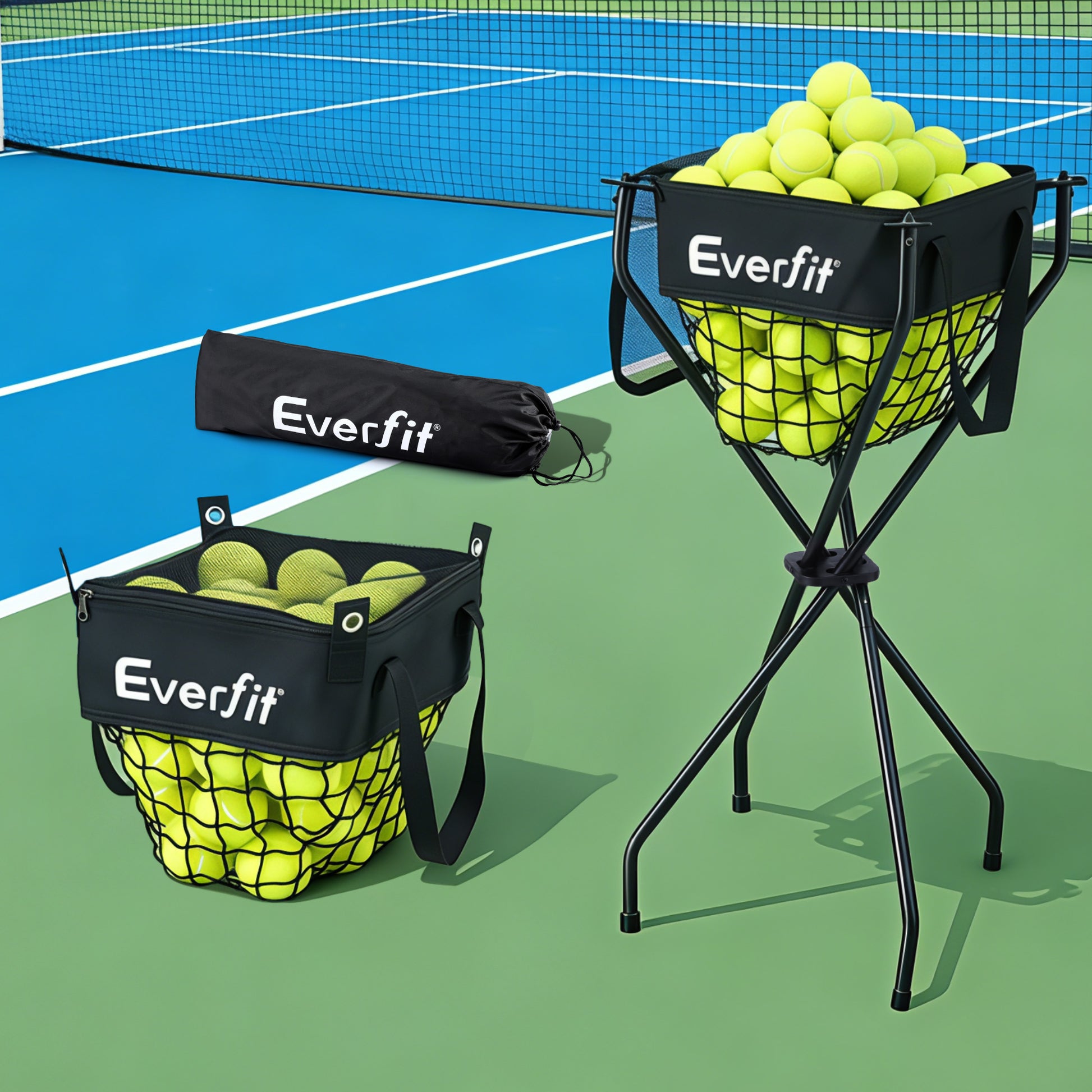 Everfit Portable Ball Cart Foldable Pickleball Tennis Baseball Softball - Image 9