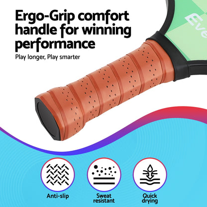 Everfit Pickleball Paddle Set Fiberglass with Balls Bag Tournament Kit 2PCS Pickle Balls Rackets - Image 6