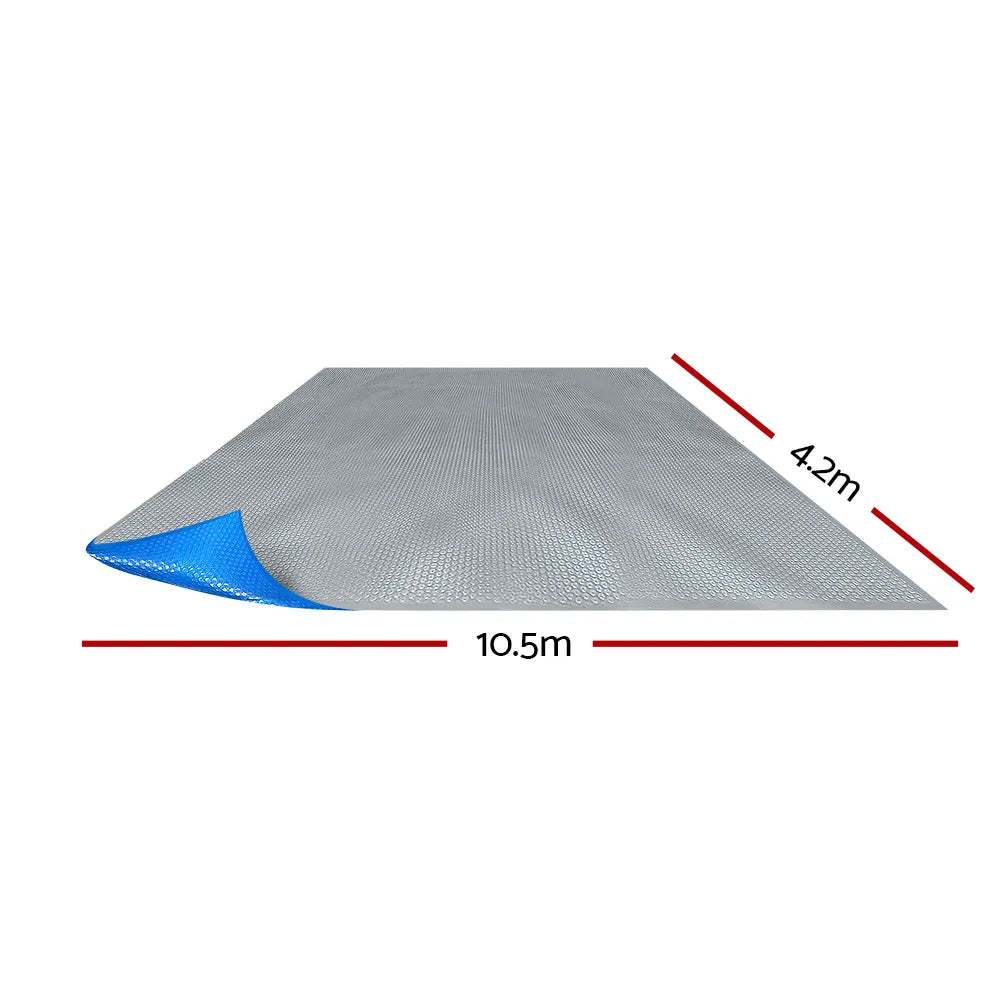 Aquabuddy Pool Cover 500 Micron 10.5x4.2m Swimming Pool Solar Blanket Blue Silver - Image 2