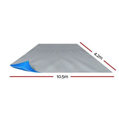 Aquabuddy Pool Cover 500 Micron 10.5x4.2m Swimming Pool Solar Blanket Blue Silver - Image 2