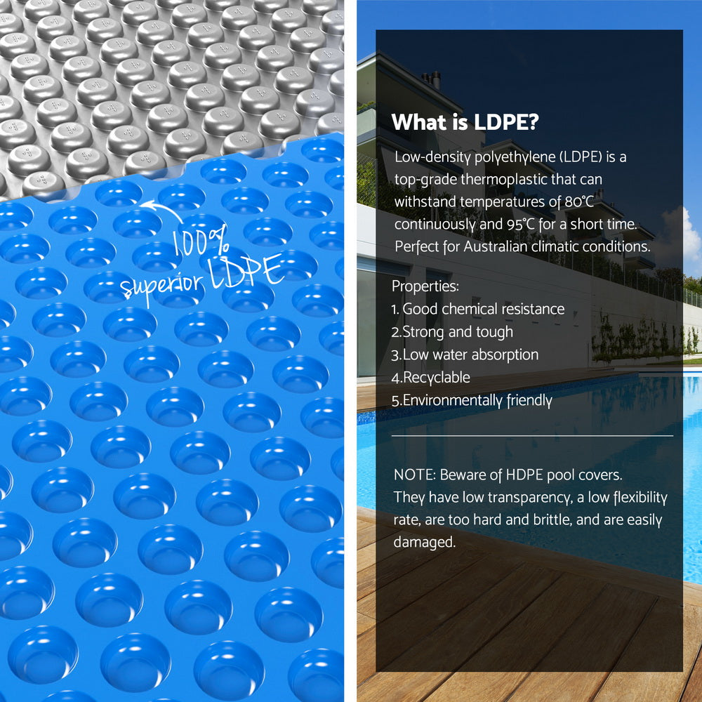 Aqua Buddy Pool Cover 600 Micron Bubble Heat Solar Blanket Blue Silver 10.5x4.2m - Image 4