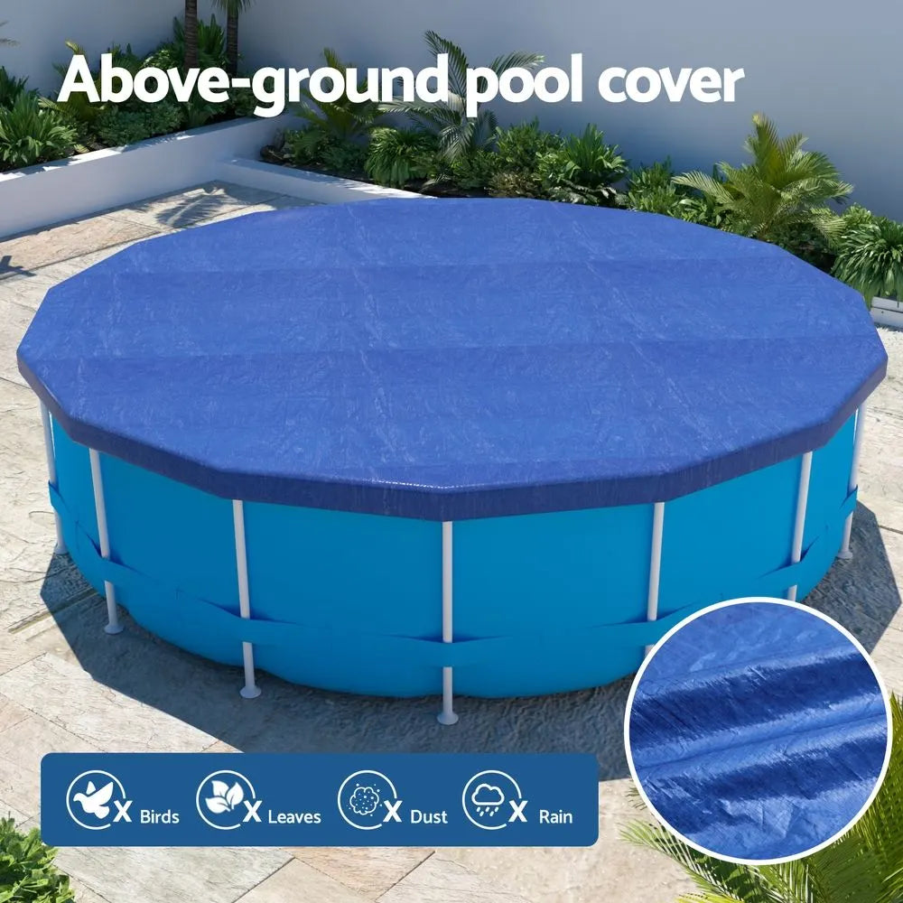 Aqua Buddy Pool Cover Fit 3.66m Round Above-ground Swimming Pool Blanket Blue - Image 4