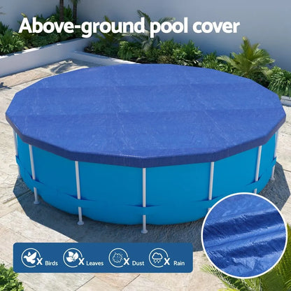 Aqua Buddy Pool Cover Fit 3.66m Round Above-ground Swimming Pool Blanket Blue - Image 4