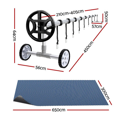 Aqua Buddy Pool Cover 500 Micron 6.5x3m w/ Roller 4m Swimming Pools Black Solar Blanket - Image 2