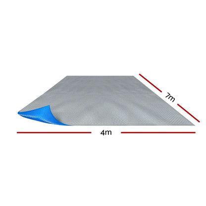 Aqua Buddy Pool Cover 500 Micron 7x4m Swimming Pool Solar Blanket Blue Silver - Image 2