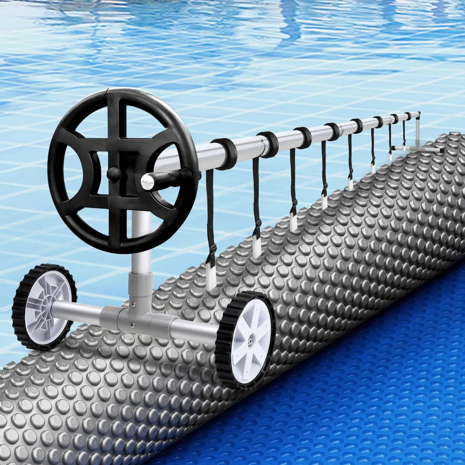 Aqua Buddy Pool Cover 600 Micron 7x4m w/ Roller 4m Swimming Pools Sliver Solar Blanket - Image 7
