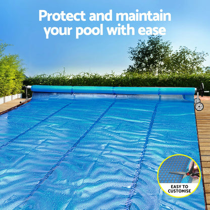 Aqua Buddy Pool Cover 600 Micron 7x4m w/ Roller 5.55m Swimming Pools Sliver Solar Blanket - Image 4