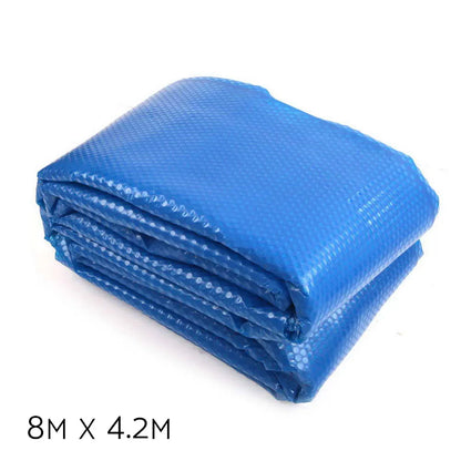 Aquabuddy Pool Cover 500 Micron 8x4.2m Swimming Pool Solar Blanket Blue Silver - Image 2