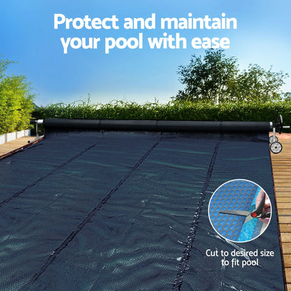 Aqua Buddy Pool Cover 600 Micron 8x4.2m w/ Roller 5.55m Swimming Pools Black Solar Blanket - Image 4