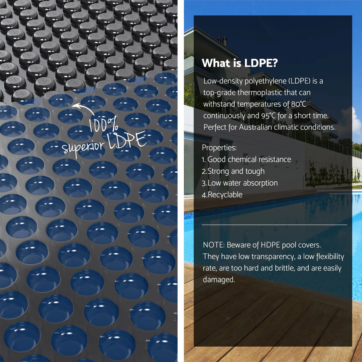 Aqua Buddy Pool Cover 600 Micron 8x4.2m w/ Blue Roller 5.55m Swimming Pools Black Solar Blanket - Image 6