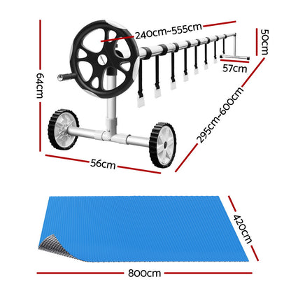 Aqua Buddy Pool Cover 600 Micron Solar Heat Blanket LDPE 8x4.2m w/ 5.55m Roller - Image 2