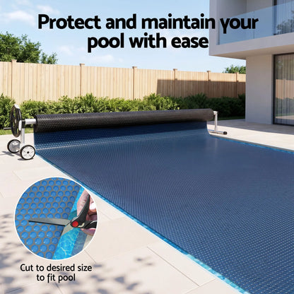Aqua Buddy Pool Cover 500 Micron 8.5x4.2m w/ Roller 5.55m Swimming Pools Black Solar Blanket - Image 4